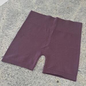 Nikibiki Plum Brown Ribbed, Stretchy Workout/Yoga Shorts